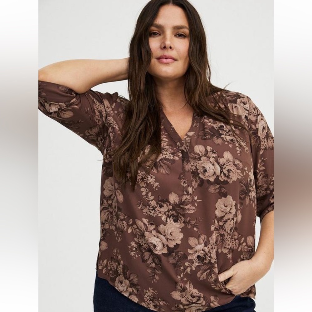 NWT Torrid Brown Floral Top